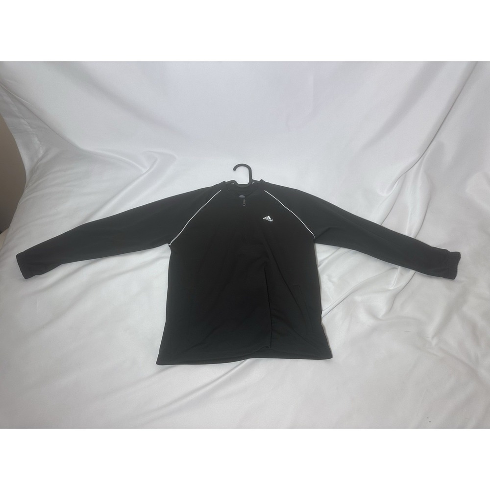 Adidas Youth Size Small 8-10 Black Quarter Zip Athletic Pullover Sweatshirt
